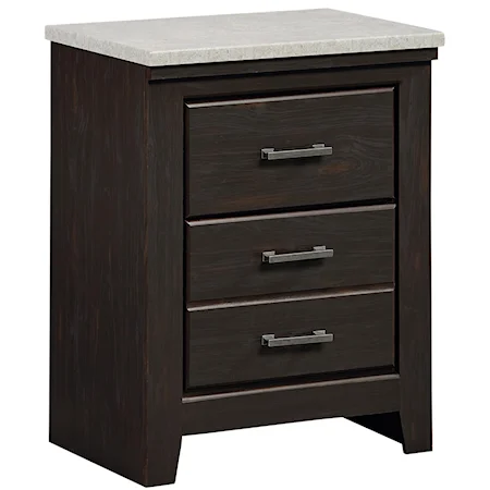 Two Drawer Nightstand with Faux-Concrete Top